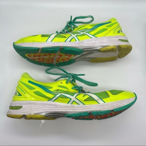 ASICS Gel DS Trainer 20 Neon Yellow & Green Running Sneakers - Picture 6 of 9